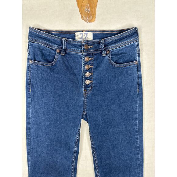 Free People We The Free Women's Size 27 Exposed Button Fly Flare Jeans - Picture 11 of 12